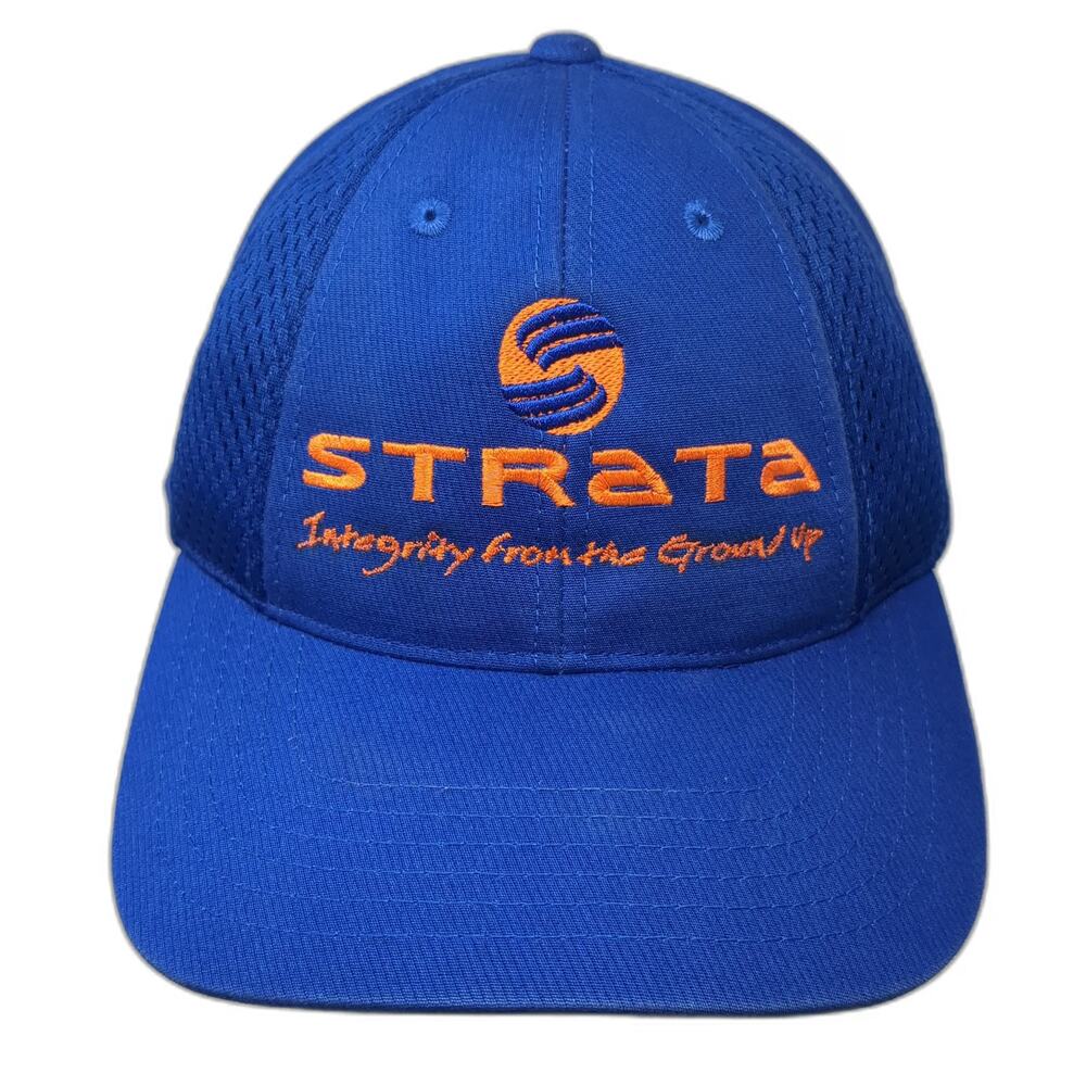 Port Authority Baseball Cap Blue OSFM Strata Mesh Side Panels Embroidered Hat